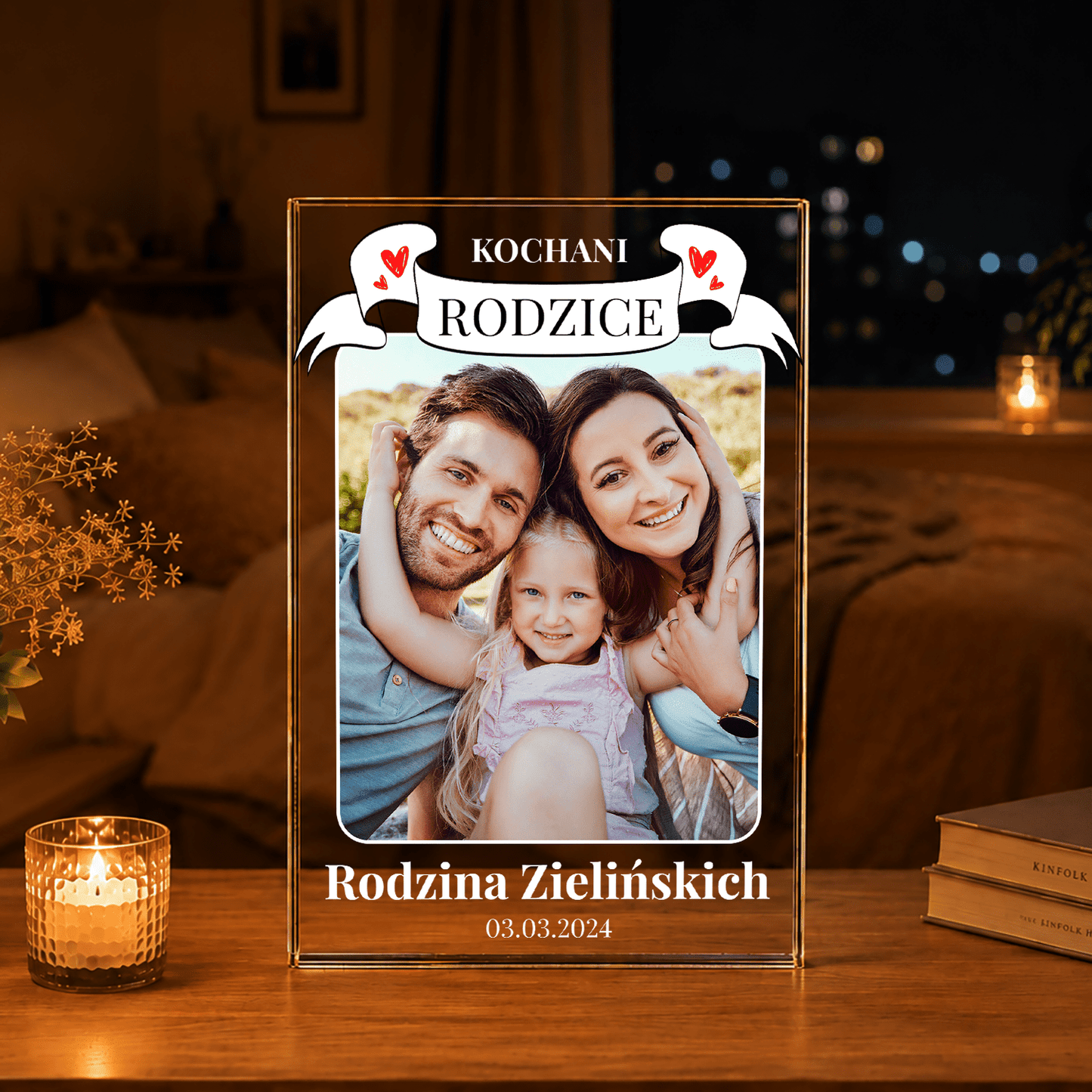 Moi rodzice - Druk na szkle, spersonalizowany prezent dla rodziców - Adamell.pl