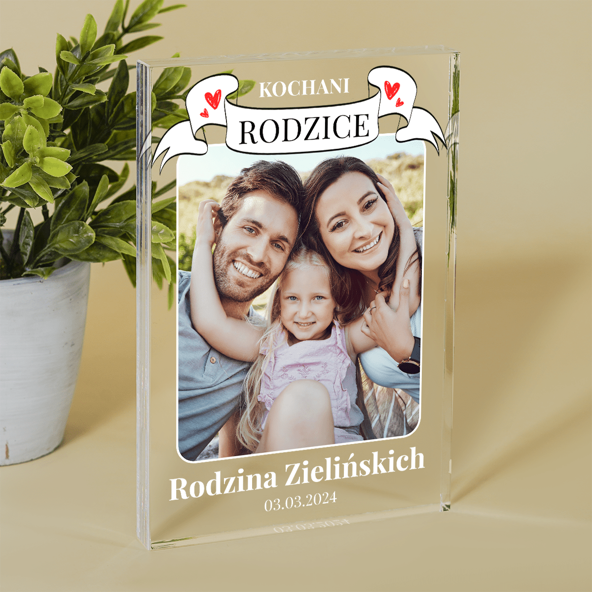 Moi rodzice - Druk na szkle, spersonalizowany prezent dla rodziców - Adamell.pl