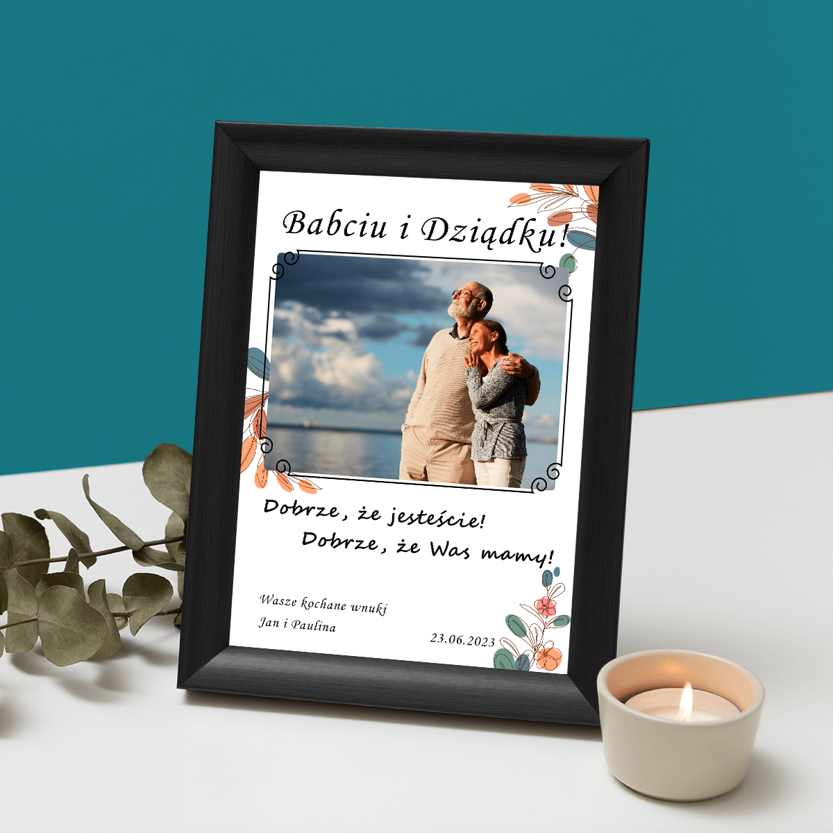 Moi wspaniali dziadkowie - Druk na szkle, spersonalizowany prezent dla dziadków - Adamell.pl