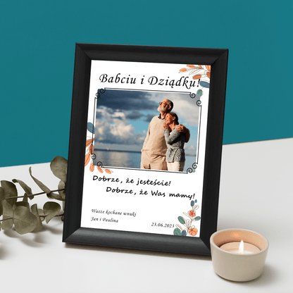 Moi wspaniali dziadkowie - Druk na szkle, spersonalizowany prezent dla dziadków - Adamell.pl