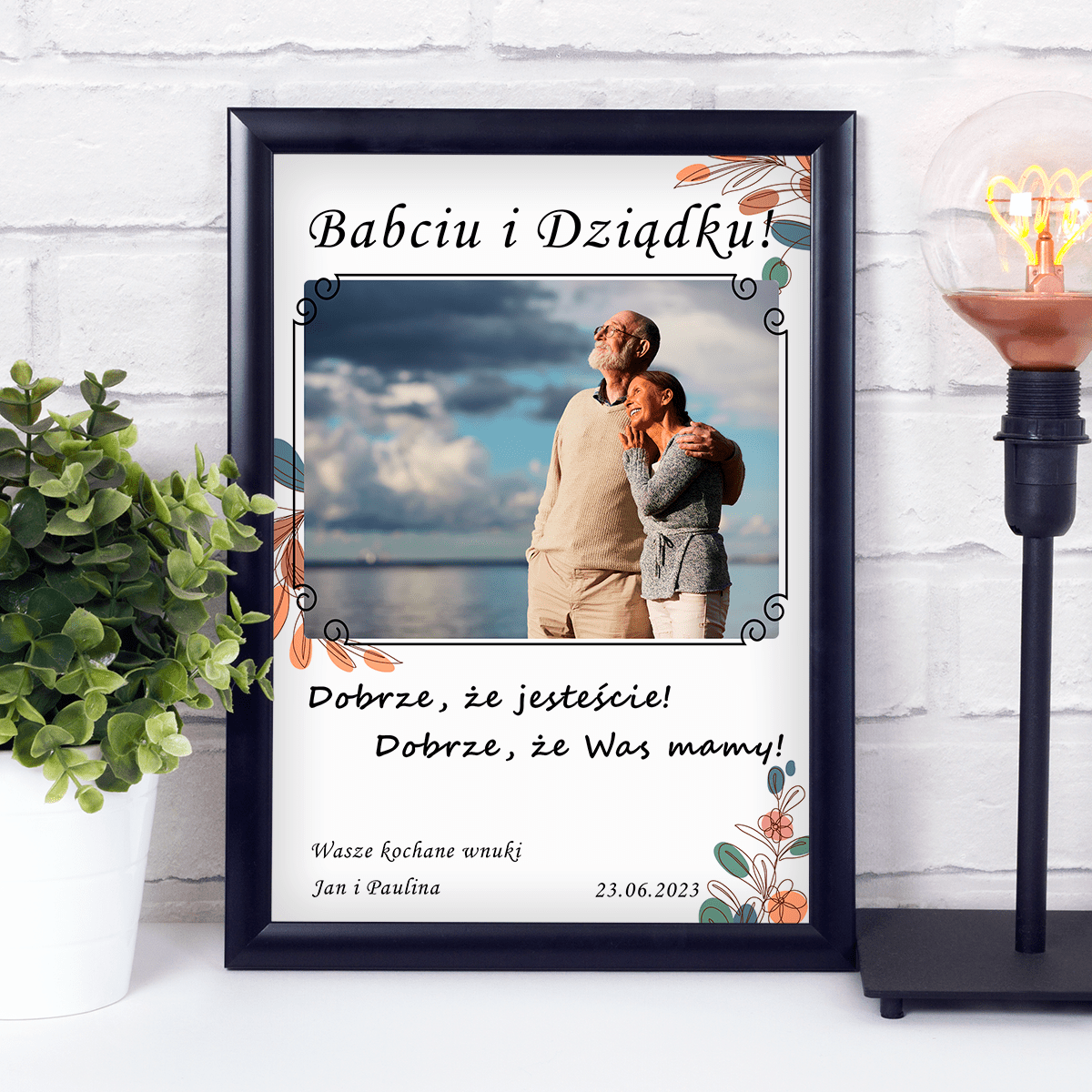 Moi wspaniali dziadkowie - Druk na szkle, spersonalizowany prezent dla dziadków - Adamell.pl