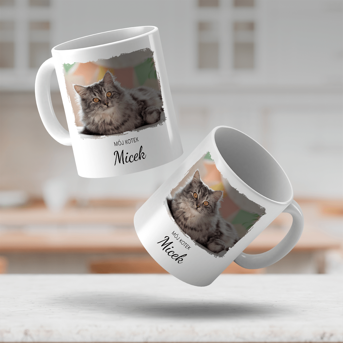 Mój kotek - 1x Kubek z nadrukiem, spersonalizowany prezent - Adamell.pl