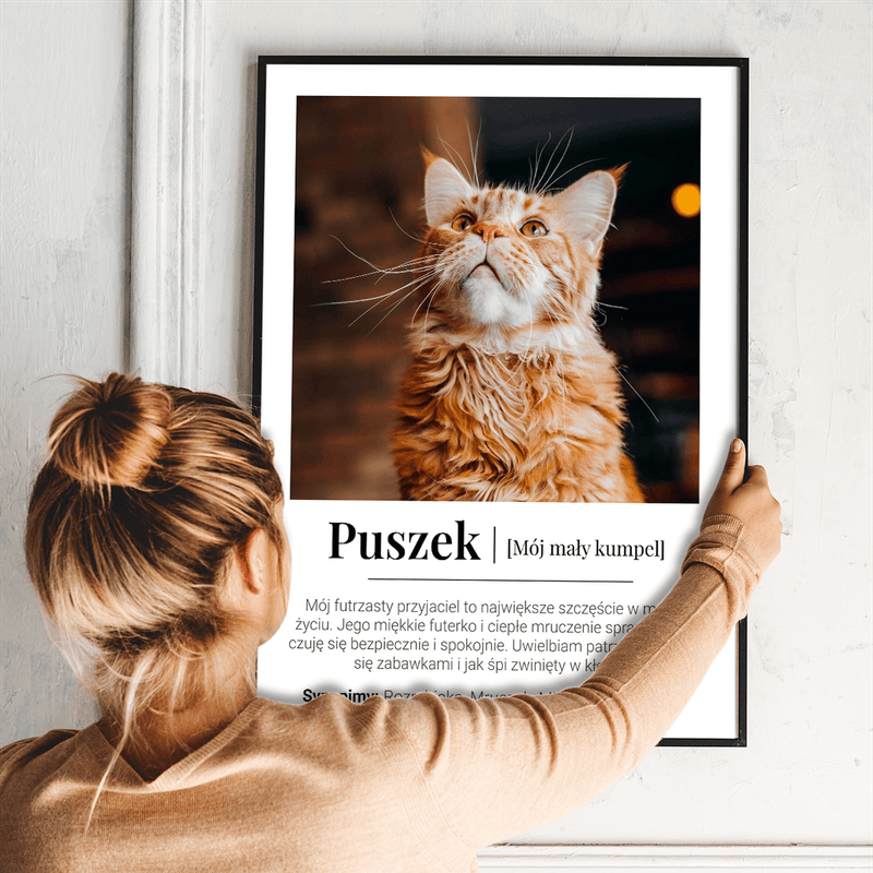 Mój mały przyjaciel - plakat, spersonalizowany prezent dla właściciela kota - Adamell.pl