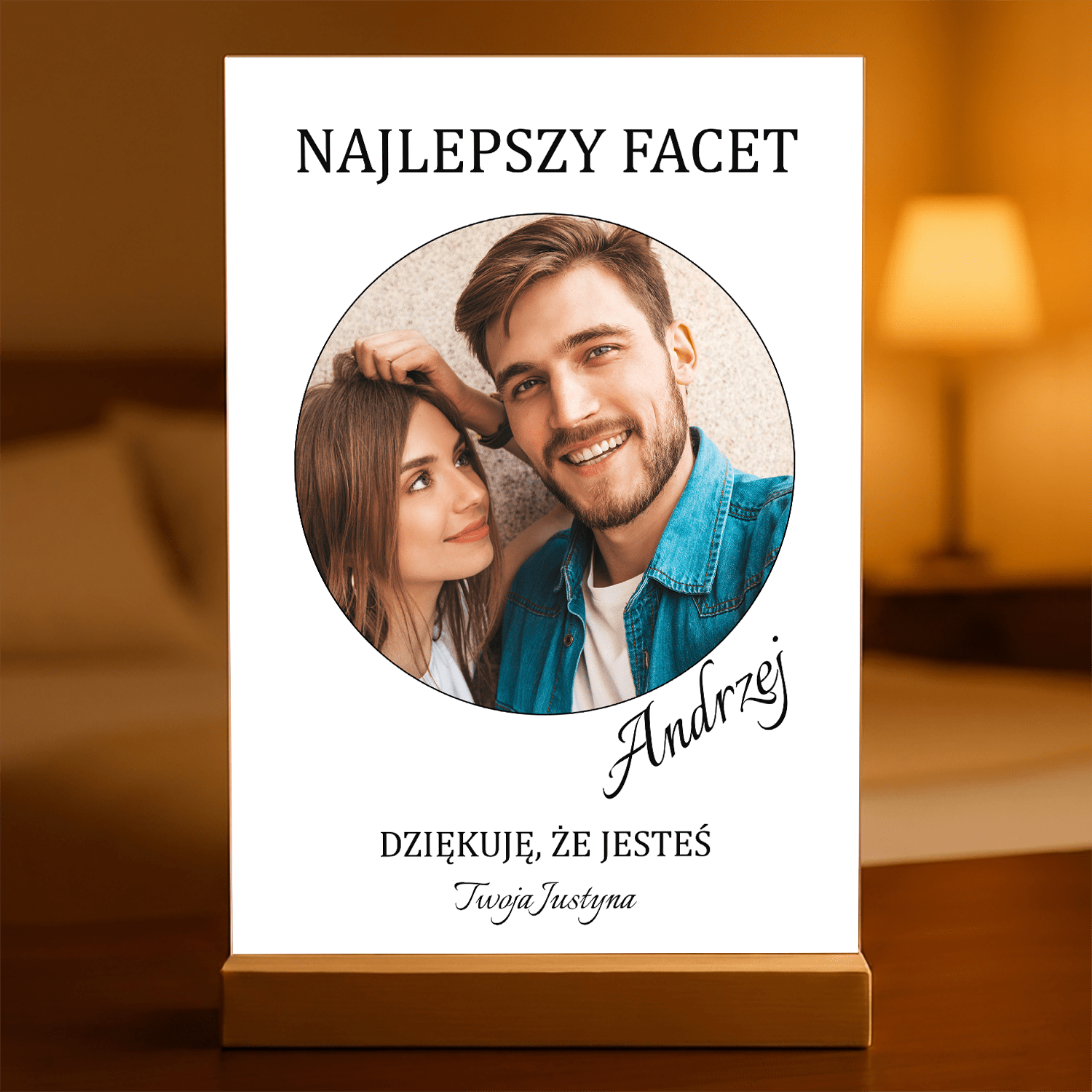 Mój mężczyzna - Druk na szkle, spersonalizowany prezent dla niego - Adamell.pl