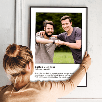 Mój najlepszy przyjaciel - plakat, spersonalizowany prezent dla przyjaciela - Adamell.pl