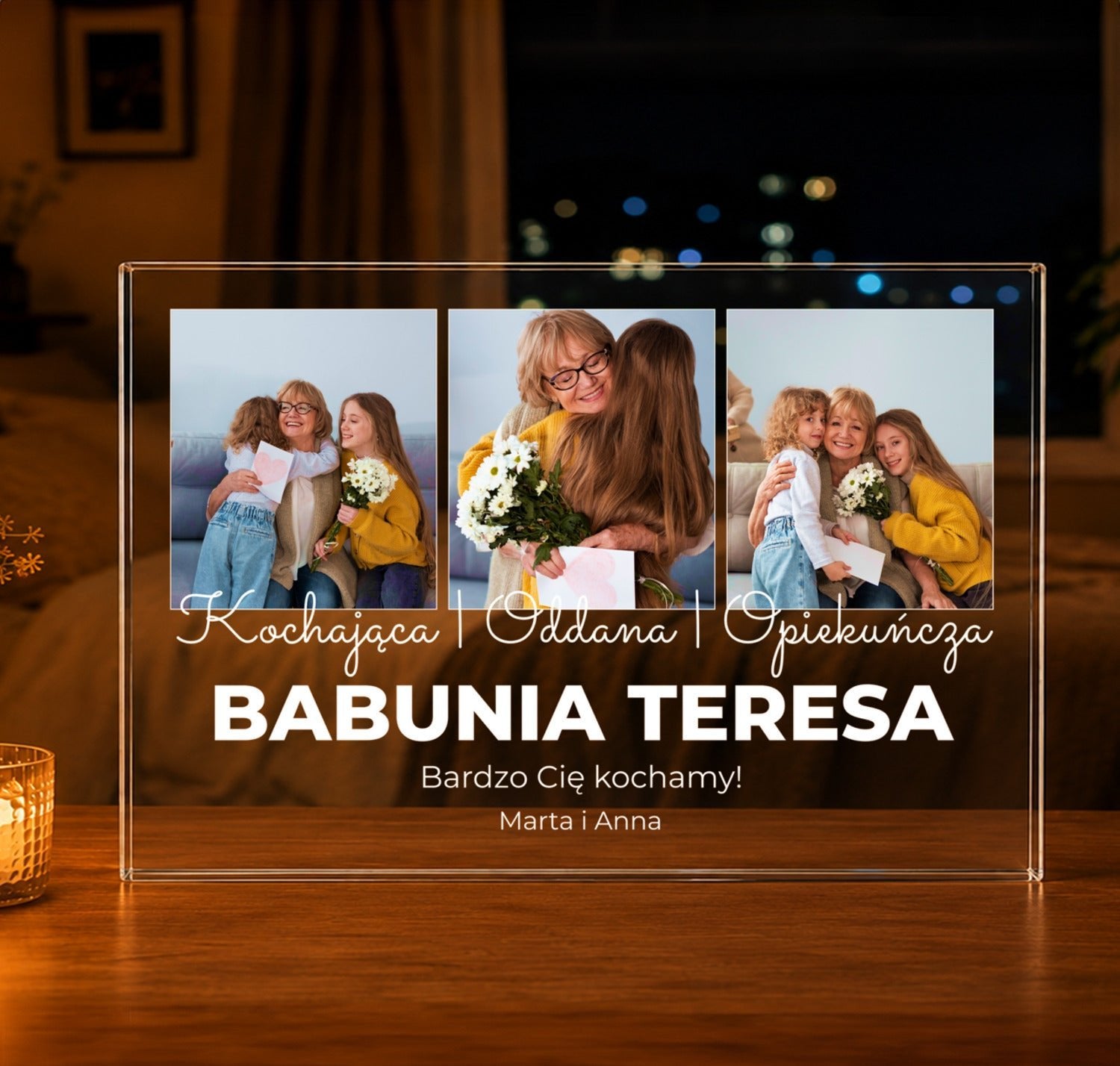 Moja babunia - Druk na szkle, spersonalizowany prezent dla babci - Adamell.pl