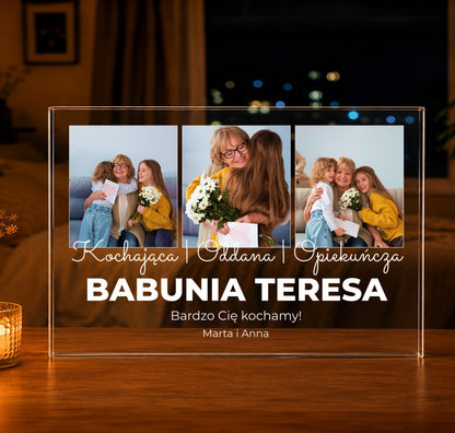 Moja babunia - Druk na szkle, spersonalizowany prezent dla babci - Adamell.pl
