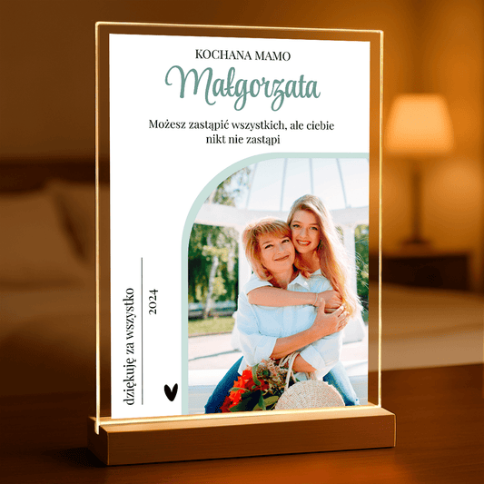 Moja kochana Mamo! - Druk na szkle, spersonalizowany prezent dla mamy - Adamell.pl
