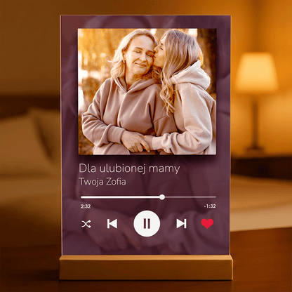 Moja mama Spotify - Druk na szkle, spersonalizowany prezent dla mamy - Adamell.pl