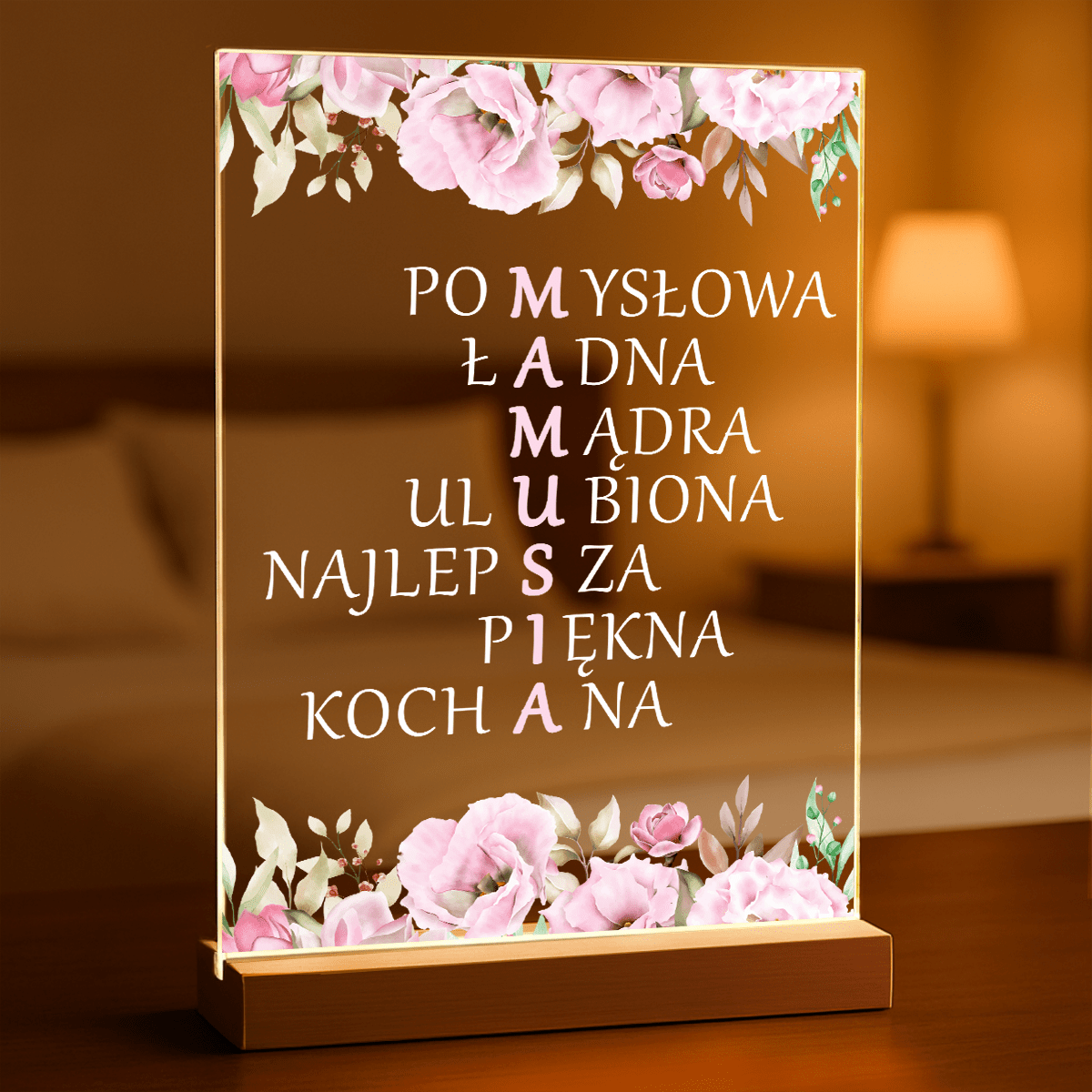 Moja mamusia - Druk na szkle, spersonalizowany prezent dla mamy - Adamell.pl