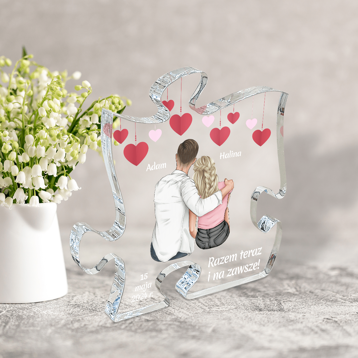 Moja miłość Clipart - Druk na szkle - puzzel, spersonalizowany prezent dla pary - Adamell.pl