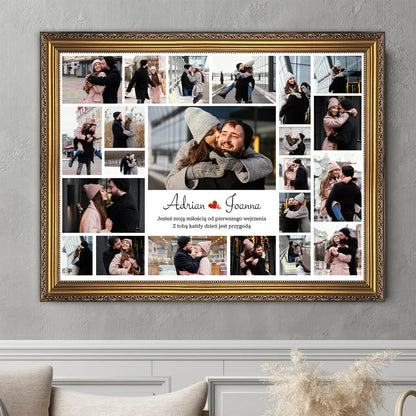 Moja miłość życia - druk na płótnie, spersonalizowany prezent dla pary - Adamell.pl