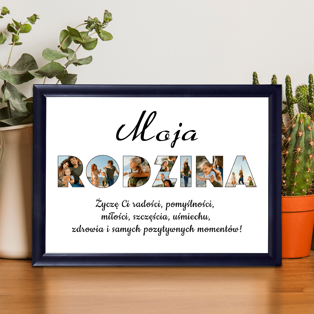 Moja rodzina fotonapis - Druk na szkle, spersonalizowany prezent dla rodziny - Adamell.pl