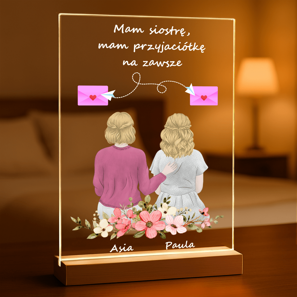 Moja siostra - Druk na szkle, spersonalizowany prezent dla siostry - Adamell.pl