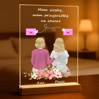 Moja siostra - Druk na szkle, spersonalizowany prezent dla siostry - Adamell.pl
