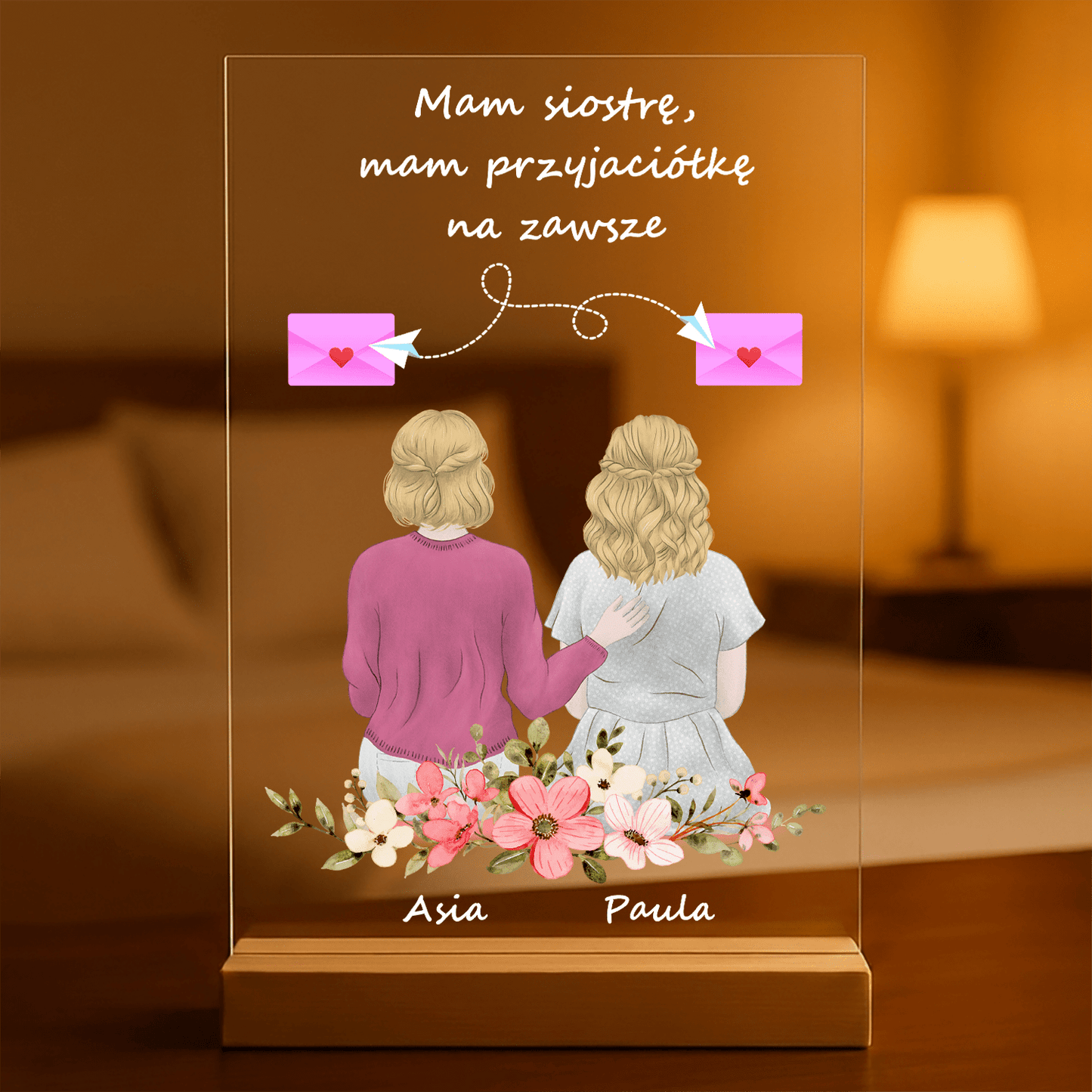 Moja siostra - Druk na szkle, spersonalizowany prezent dla siostry - Adamell.pl
