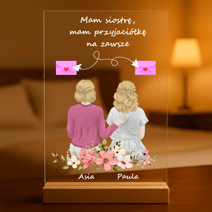Moja siostra - Druk na szkle, spersonalizowany prezent dla siostry - Adamell.pl