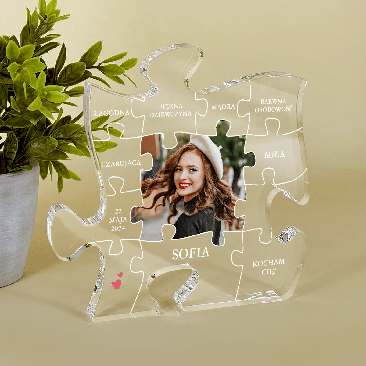 Moja ukochana dziewczyna - Druk na szkle - puzzel, spersonalizowany prezent dla niej - Adamell.pl