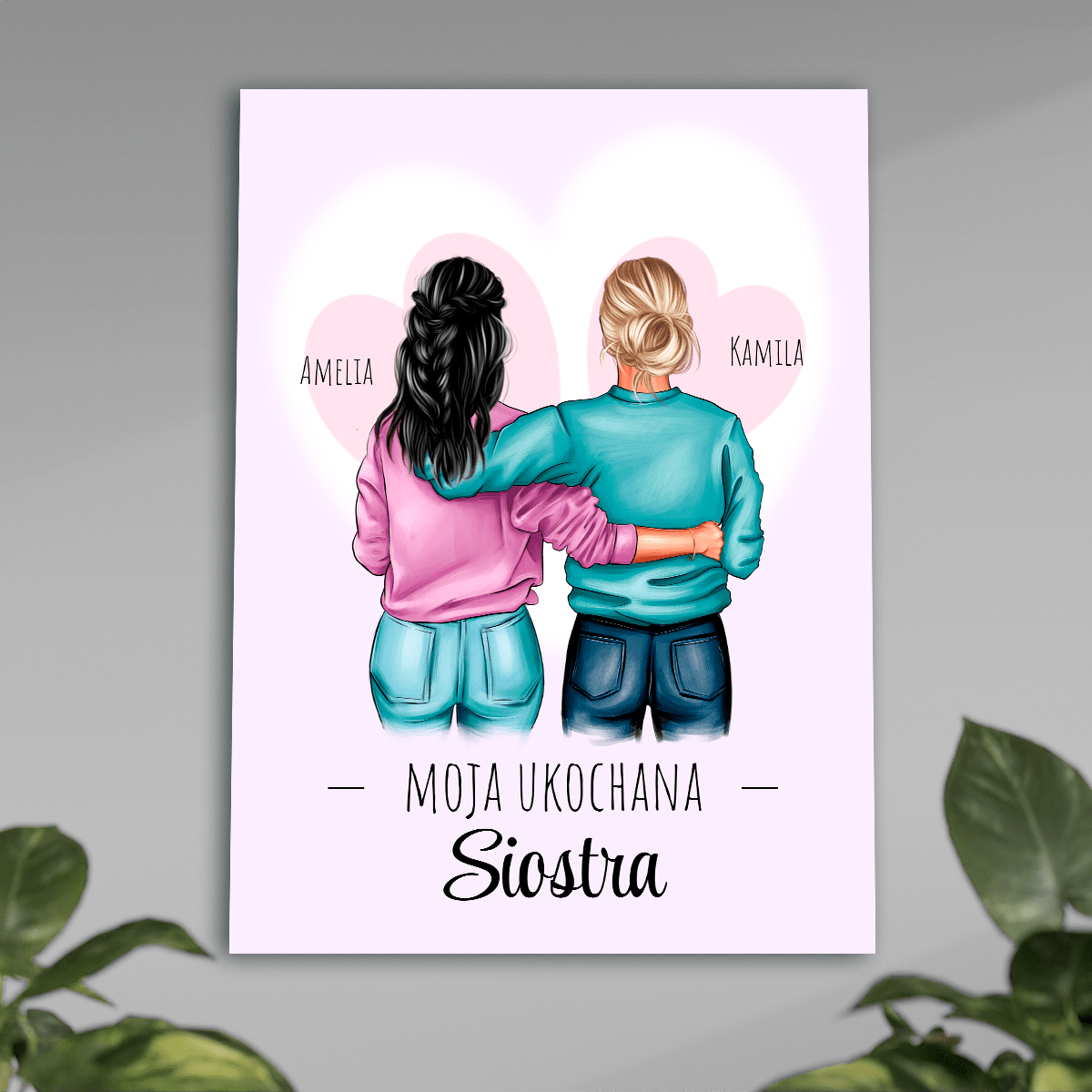 Moja ukochana siostra - plakat, spersonalizowany prezent dla siostry - Adamell.pl