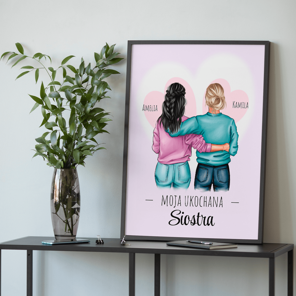 Moja ukochana siostra - plakat, spersonalizowany prezent dla siostry - Adamell.pl