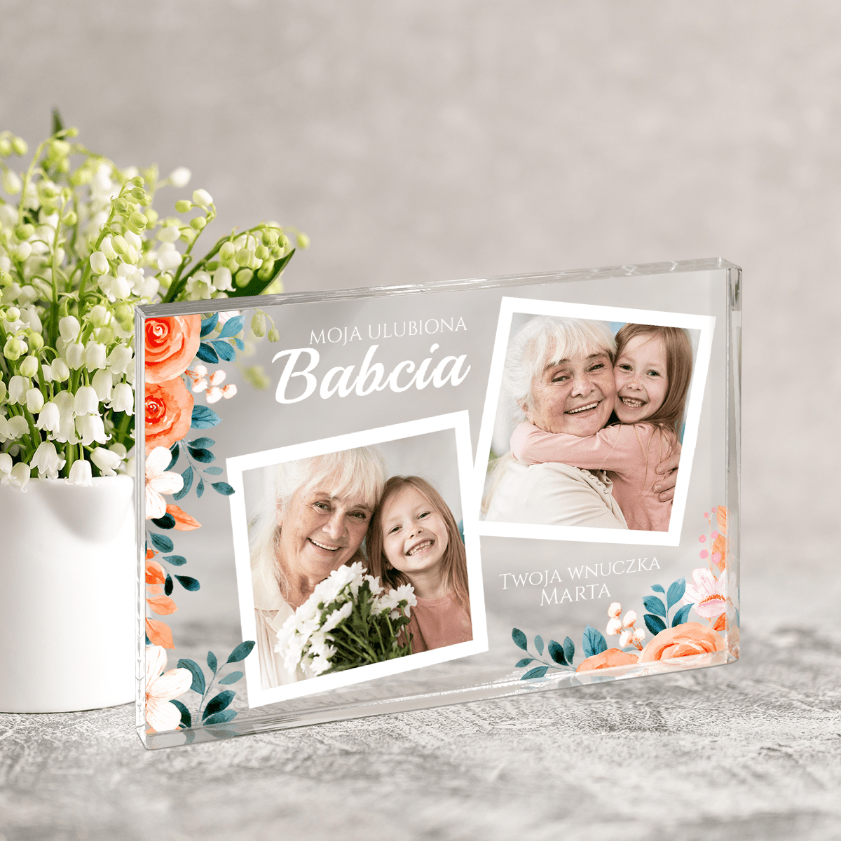 Moja ulubiona babcia - Druk na szkle, spersonalizowany prezent dla babci - Adamell.pl