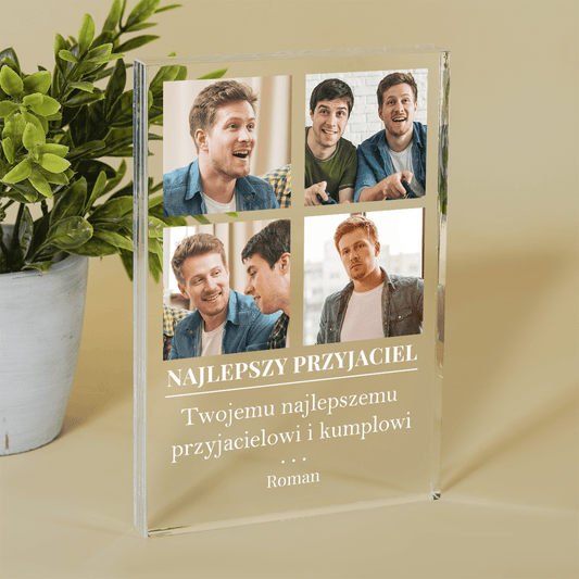 Mojemu najlepszemu przyjacielowi - Druk na szkle, spersonalizowany prezent dla przyjaciela - Adamell.pl