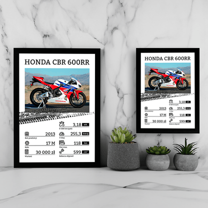 Motocykl - Druk na szkle, spersonalizowany prezent dla motocyklisty - Adamell.pl