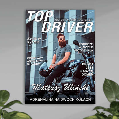 Motocyklista - plakat, spersonalizowany prezent dla niego - Adamell.pl