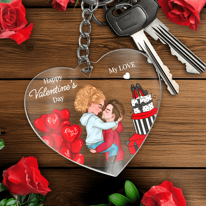 My Love Clipart - brelok do kluczy serce, spersonalizowany prezent dla niej - Adamell.pl
