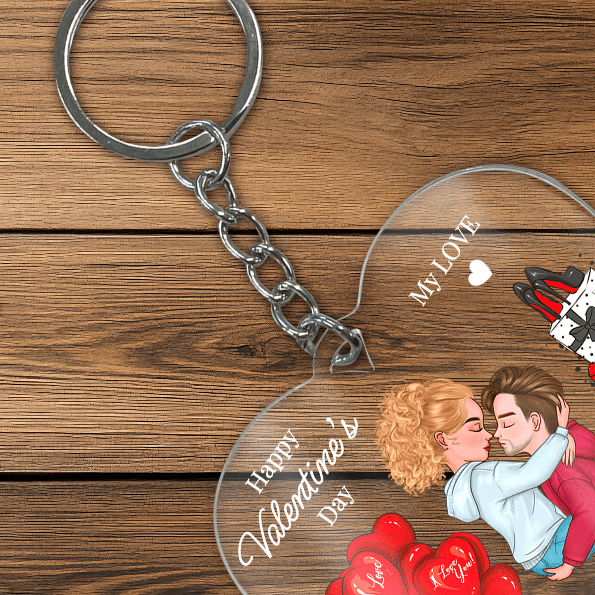 My Love Clipart - brelok do kluczy serce, spersonalizowany prezent dla niej - Adamell.pl