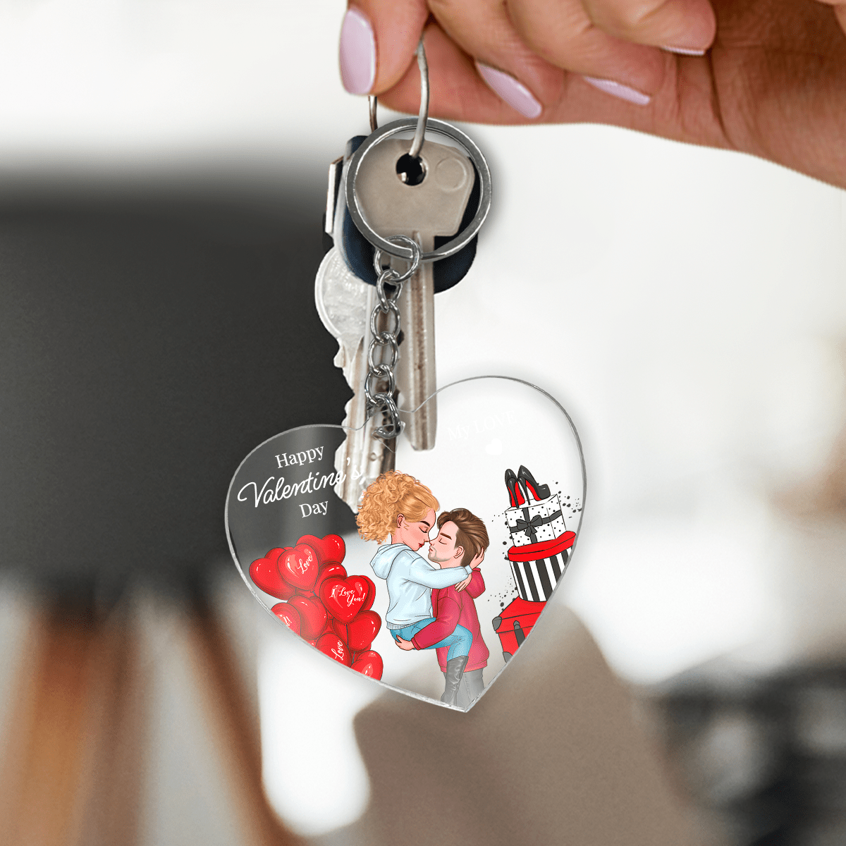 My Love Clipart - brelok do kluczy serce, spersonalizowany prezent dla niej - Adamell.pl