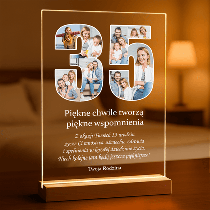 Na 35. urodziny - Druk na szkle, spersonalizowany prezent dla przyjaciółki - Adamell.pl