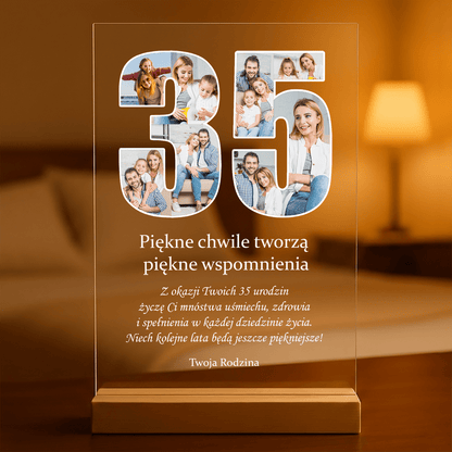 Na 35. urodziny - Druk na szkle, spersonalizowany prezent dla przyjaciółki - Adamell.pl