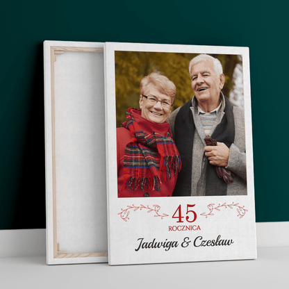Na 45. rocznicę - druk na płótnie, spersonalizowany prezent dla pary - Adamell.pl