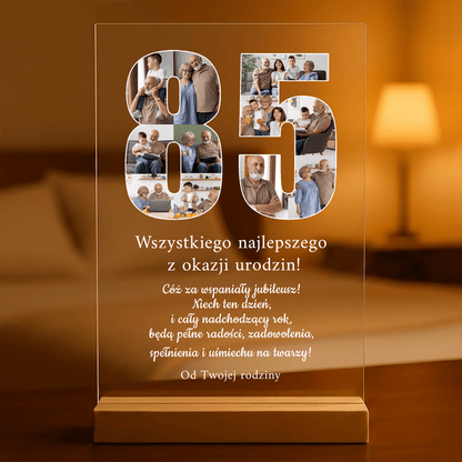 Na 85. urodziny - Druk na szkle, spersonalizowany prezent dla dziadka - Adamell.pl