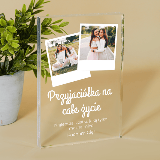 Na całe życie - Druk na szkle, spersonalizowany prezent dla siostry - Adamell.pl