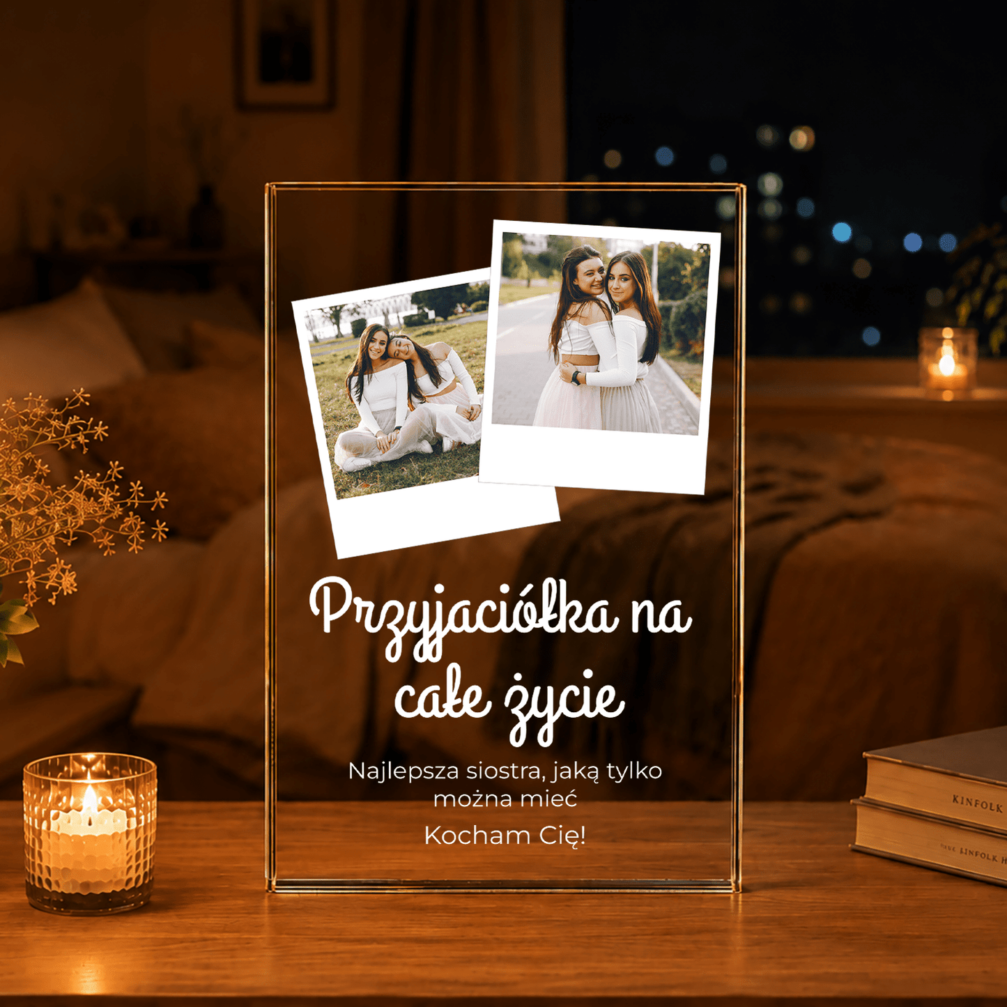 Na całe życie - Druk na szkle, spersonalizowany prezent dla siostry - Adamell.pl