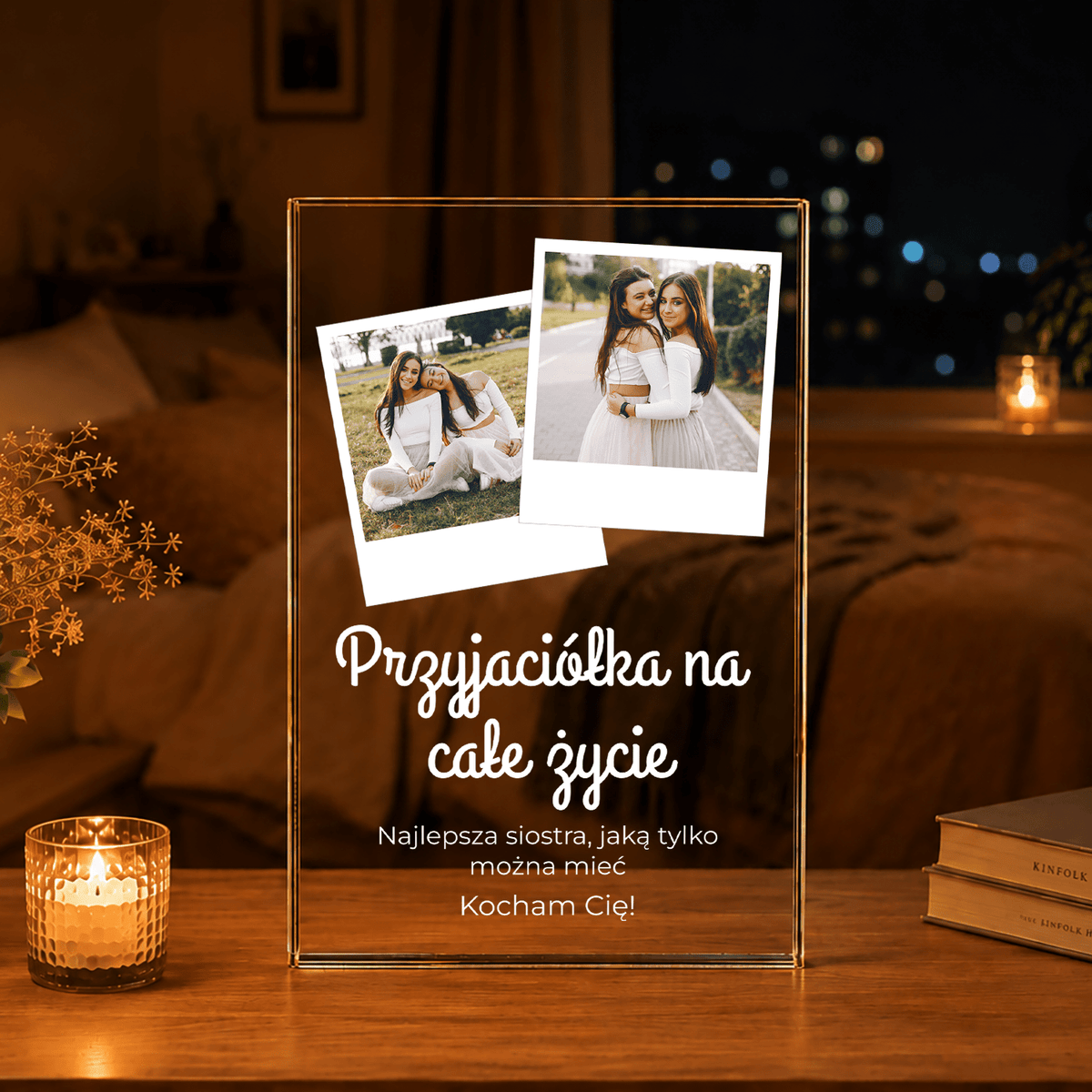 Na całe życie - Druk na szkle, spersonalizowany prezent dla siostry - Adamell.pl