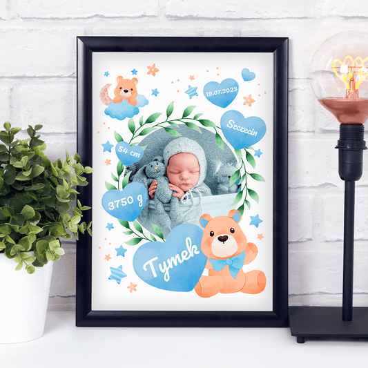 Na narodziny dziecka - Druk na szkle, spersonalizowany prezent dla dziecka - Adamell.pl