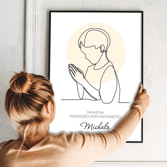 Na Pierwszą Komunię Świętą - plakat, spersonalizowany prezent dla dziecka - Adamell.pl