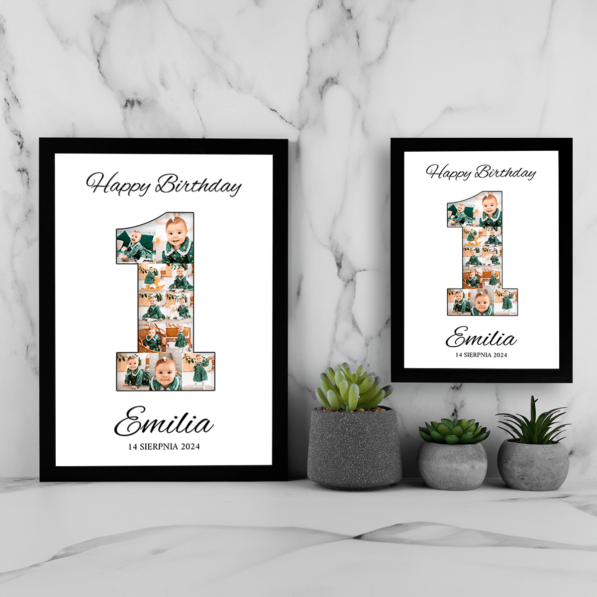 Na pierwsze urodziny - Druk na szkle, spersonalizowany prezent dla dziecka - Adamell.pl