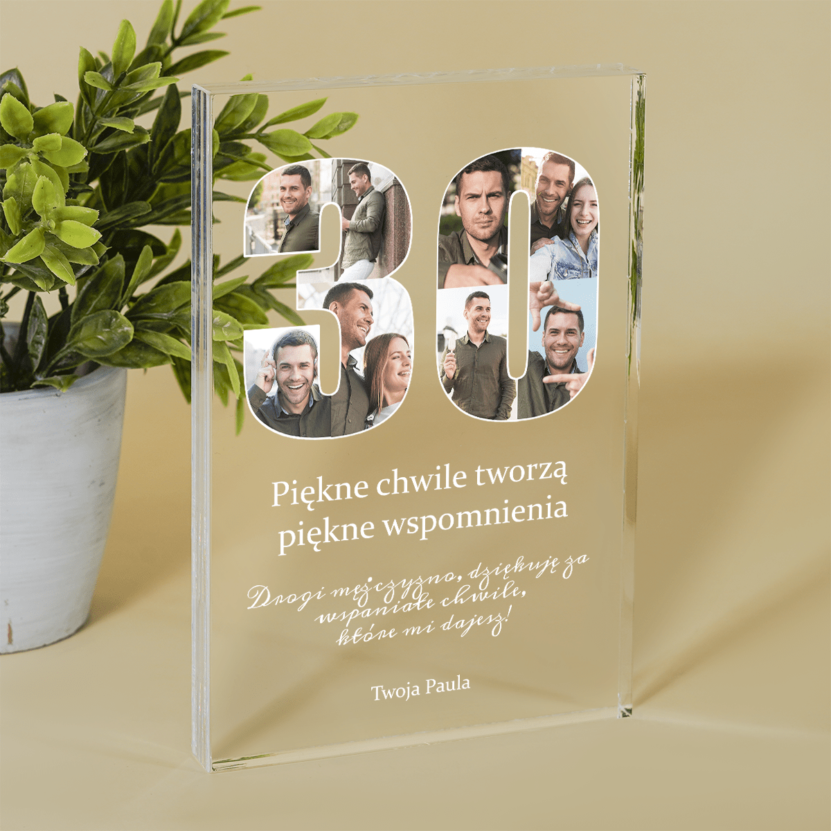 Na Twoje 30 urodziny - Druk na szkle, spersonalizowany prezent dla mężczyzny - Adamell.pl
