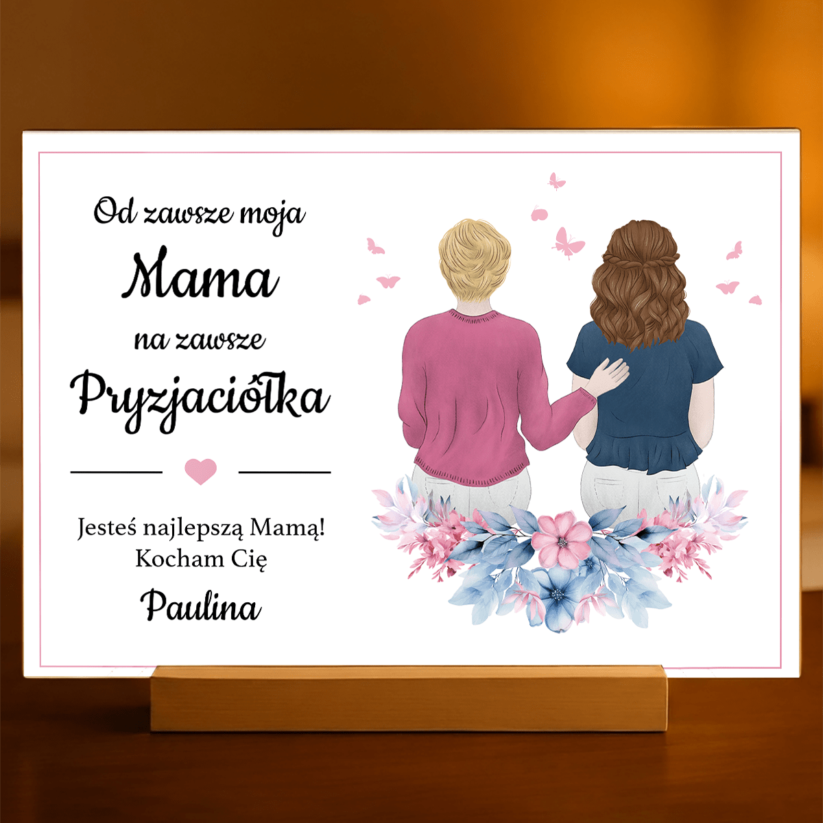 Na zawsze przyjaciółka - Druk na szkle, spersonalizowany prezent dla mamy - Adamell.pl