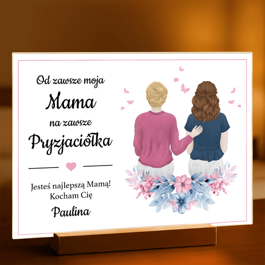 Na zawsze przyjaciółka - Druk na szkle, spersonalizowany prezent dla mamy - Adamell.pl