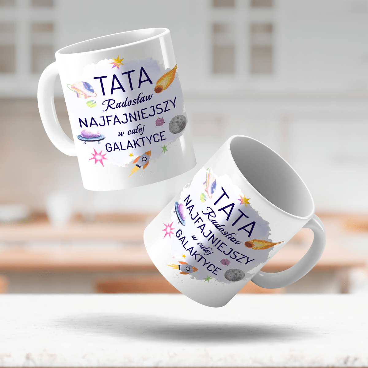 Najfajniejszy tata w całej galaktyce - 1x Kubek z nadrukiem, spersonalizowany prezent dla taty - Adamell.pl