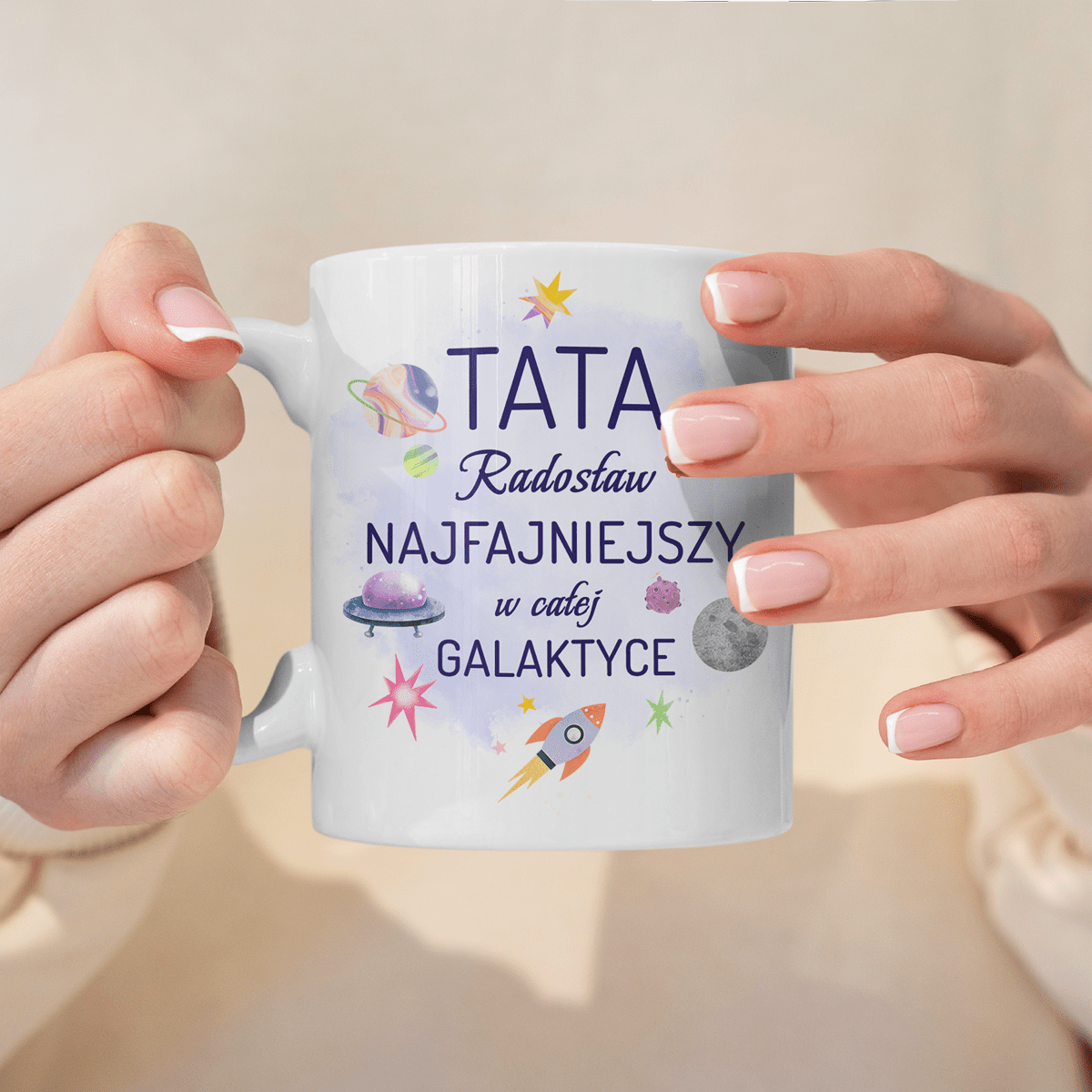 Najfajniejszy tata w całej galaktyce - 1x Kubek z nadrukiem, spersonalizowany prezent dla taty - Adamell.pl