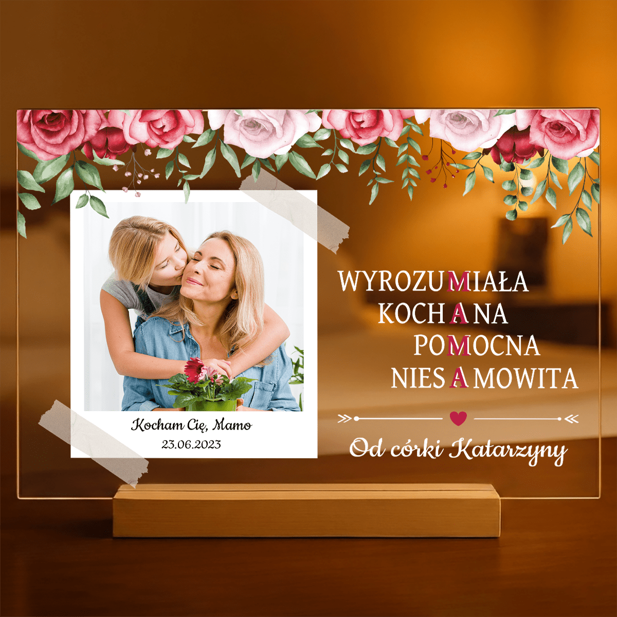 Najkochańsza mama - Druk na szkle, spersonalizowany prezent dla mamy - Adamell.pl