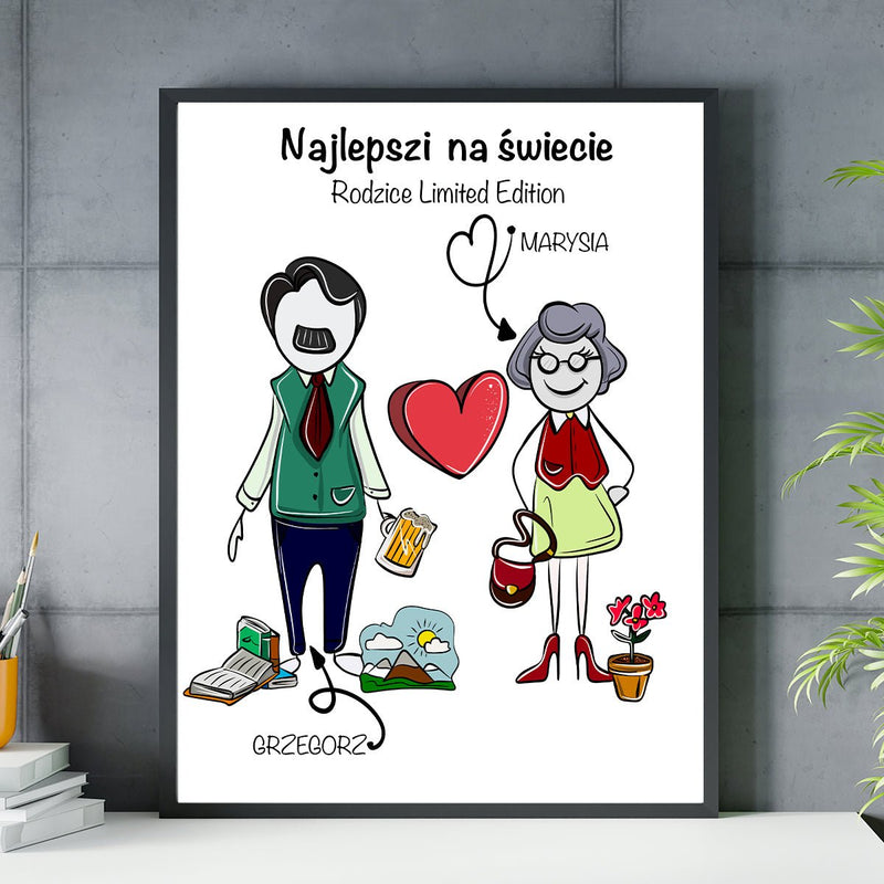 Najlepsi na świecie - plakat, spersonalizowany prezent dla rodziców - Adamell.pl