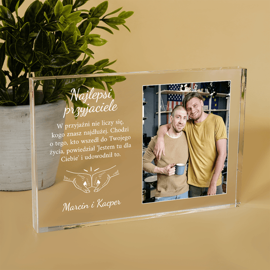 Najlepsi przyjaciele na zawsze - Druk na szkle, spersonalizowany prezent dla przyjaciela - Adamell.pl