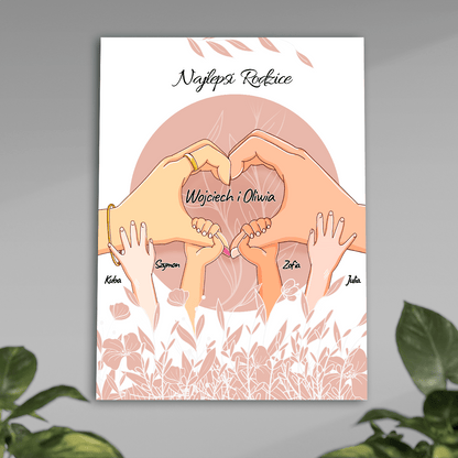 Najlepsi rodzice Clipart - plakat, spersonalizowany prezent dla rodziców - Adamell.pl